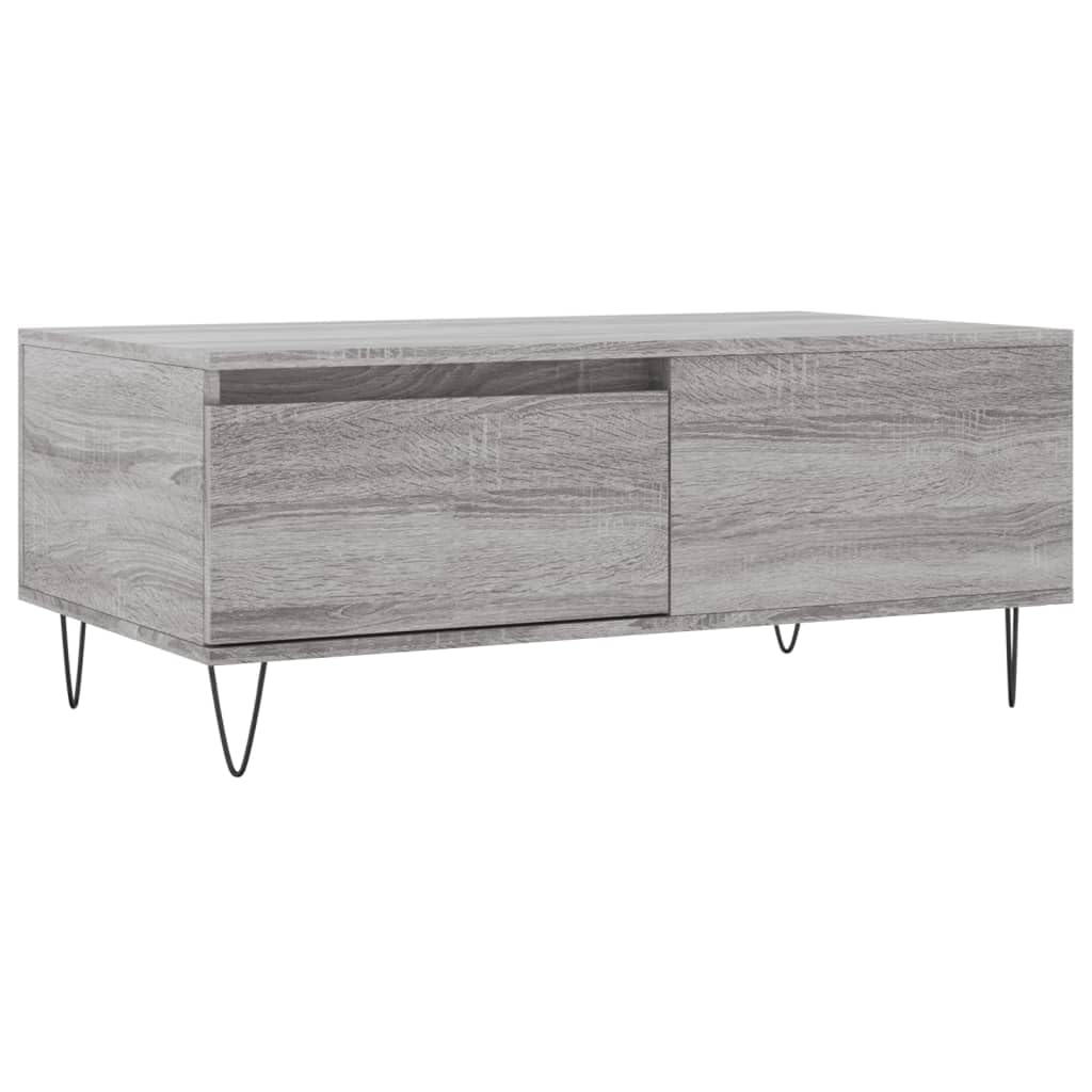 Homgoday Tavolino da caffè Sonoma grigio 90 x 50 x 36,5 cm, in legno ingegnerizzato, tavolino da tè per soggiorno, sala d'accoglienza degli ospiti, camera da letto e ufficio mobili tipo 1