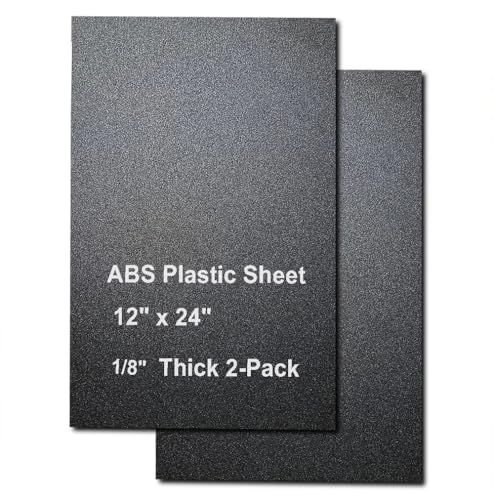 Image of 1 /8 inch Thick, ABS Plastic Sheet - 12 inch X 24 inch Thin Rigid Plastic Sheet,Black - DIY Projects,Plastic Repair,Ideal for Signage, Displays, and Digital /Screen Printing (Matte & Textured) 2-Pack