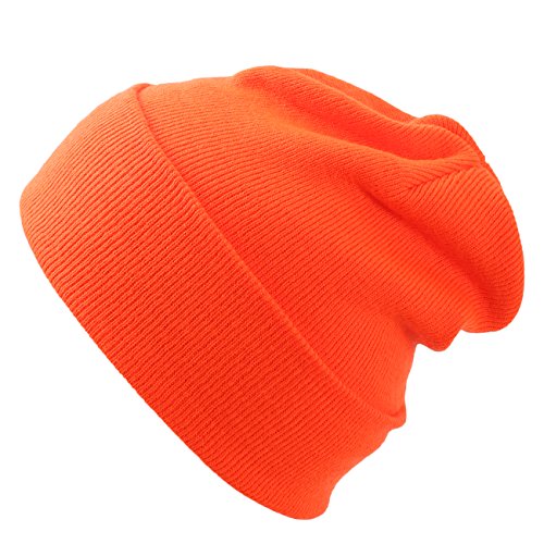 Cap911 Unisex Plain 12 inch Long Beanie - Many Colors Orange