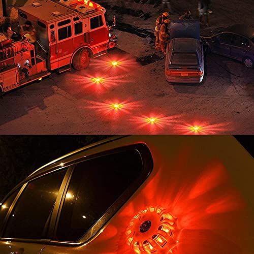 Luces de advertencia impermeables con imán y 9 modos de flash naranja para emergencias 5