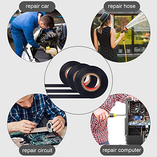 Image of Treela Black 66 ft 20 Rolls Electrical Tape 3 /4 Inch Waterproof Vinyl Electrical Insulating Tape Indoor Outdoor High Temperature Resistance Accessory for Wire and Cable (Pack of 2)
