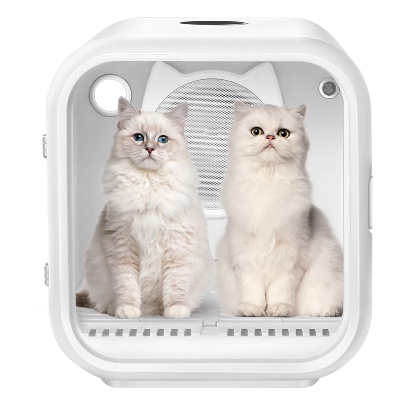 goodmom Automatic Pet Dryer for Cats & Small Dogs | 360° Airflow | Adjustable Temp | Quiet & Safe | 63L Capacity | Timer & Negative Ions