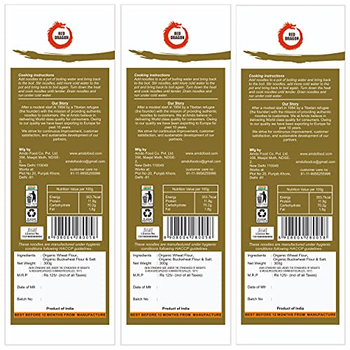 Image of Red Dragon Japanese Soba Noodles Fresh And Delicious Organic Tasty Cuisine 900G (Pack Of 3) |No Preservatives, Low Carb, 300 grams