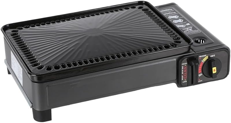 ポータブルガスバーベキューグリル 無煙急速加熱 防風 プレート付き キャンプ家庭用