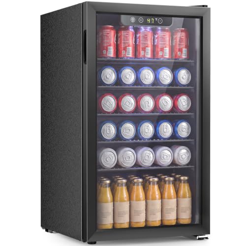 Image of Electactic 130 Can Mini Fridge, 3.1 Cu. Ft. Beverage Cooler with Adjustable Digital Thermostat, Quiet Operation for Soda Beer Wine, Compact Refrigerator for Dorm Office Garage, Black