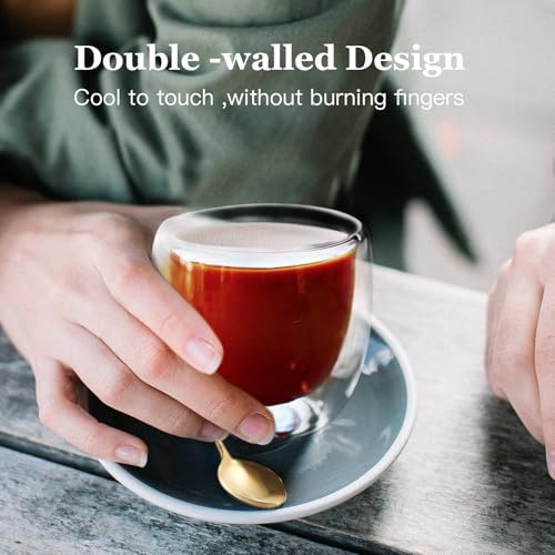 Set de 2 Mugs de Vidrio Térmico Borosilicato con Cucharas miniatura 5