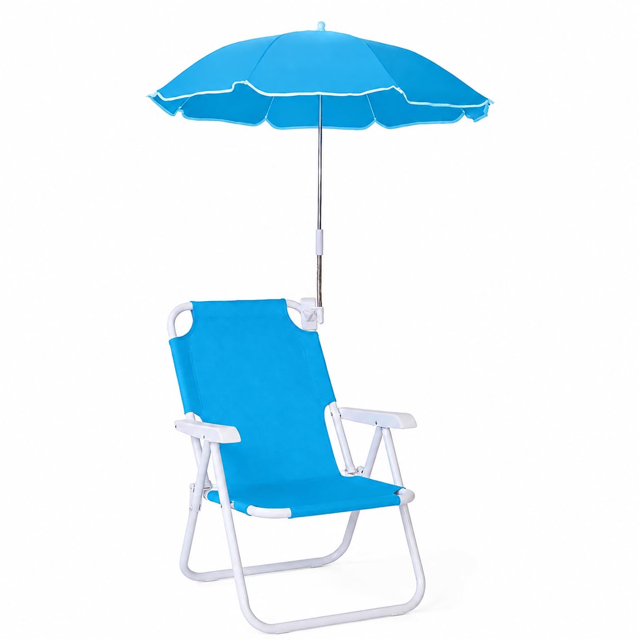 JISADER Clamp-On Beach Umbrella, Adjustable Sun Umbrella with Clamp Fixture