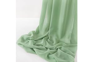 Light & Flowy Textured Green Sheer Fabric by the Yard