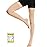 Beister 1 Pair Medical Open Toe Thigh High Compression Stockings with Silicone Band for Women & Men, Firm 20-30 mmHg Graduated Support for Varicose Veins, Edema, Flight.