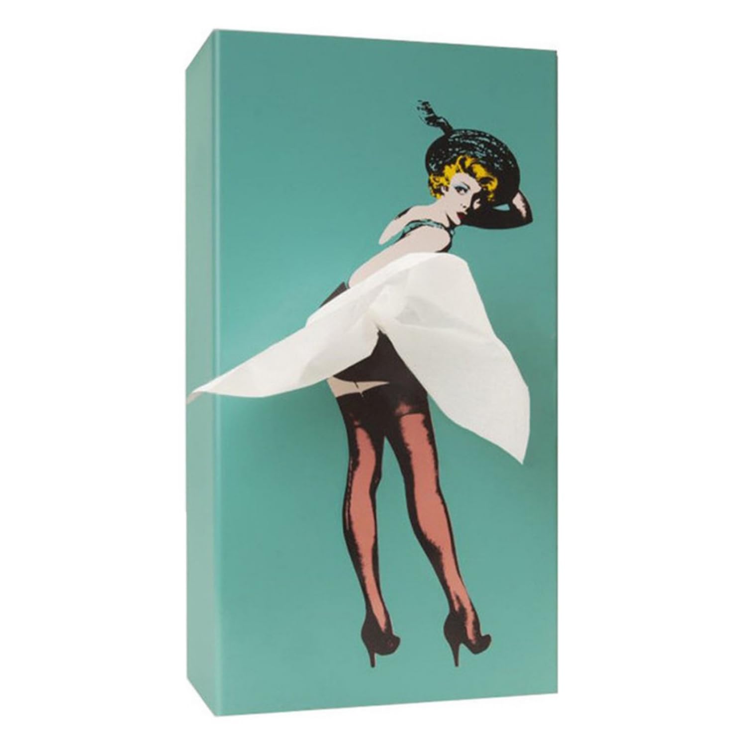 Flying skirt Girls Tissue Box, Vintage Tissue Box, Modern Girl Drawer Box, flying skirt tissue box holder, Fun Decorative Ornaments (#Blue)