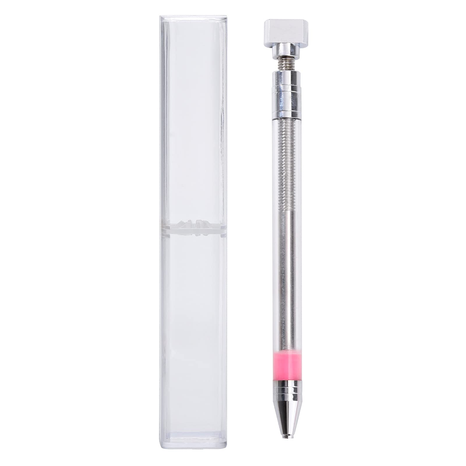 1 Pack Wax Pencil for Rhinestones, Rotary Push Rhinestone Picker Dotting Pen Applicator for Nail Gems Stones DIY Nail Art Tool Clear