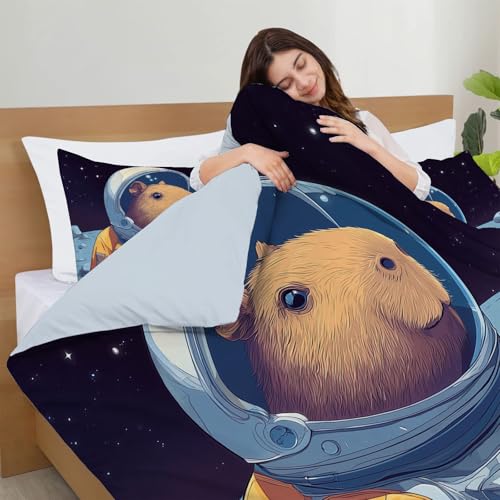 Housse de Couette 3D Combinaison Spatiale Animal d'Inde Parure Microfibre - 6