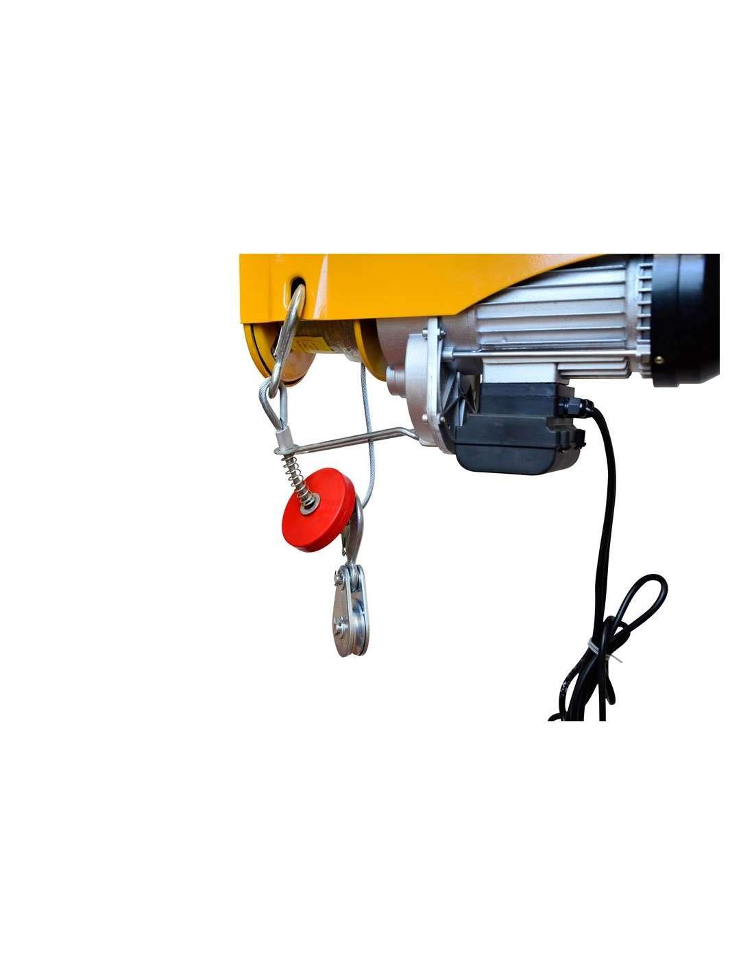 Paranco Elettrico 220V, Capacità 500/1000kg, Potenza Motore 1800W, Max. Altezza Di Sollevamento 12m, Costruzione Robusta, Corda In Acciaio Diametro 6mm, Argano Elettrico