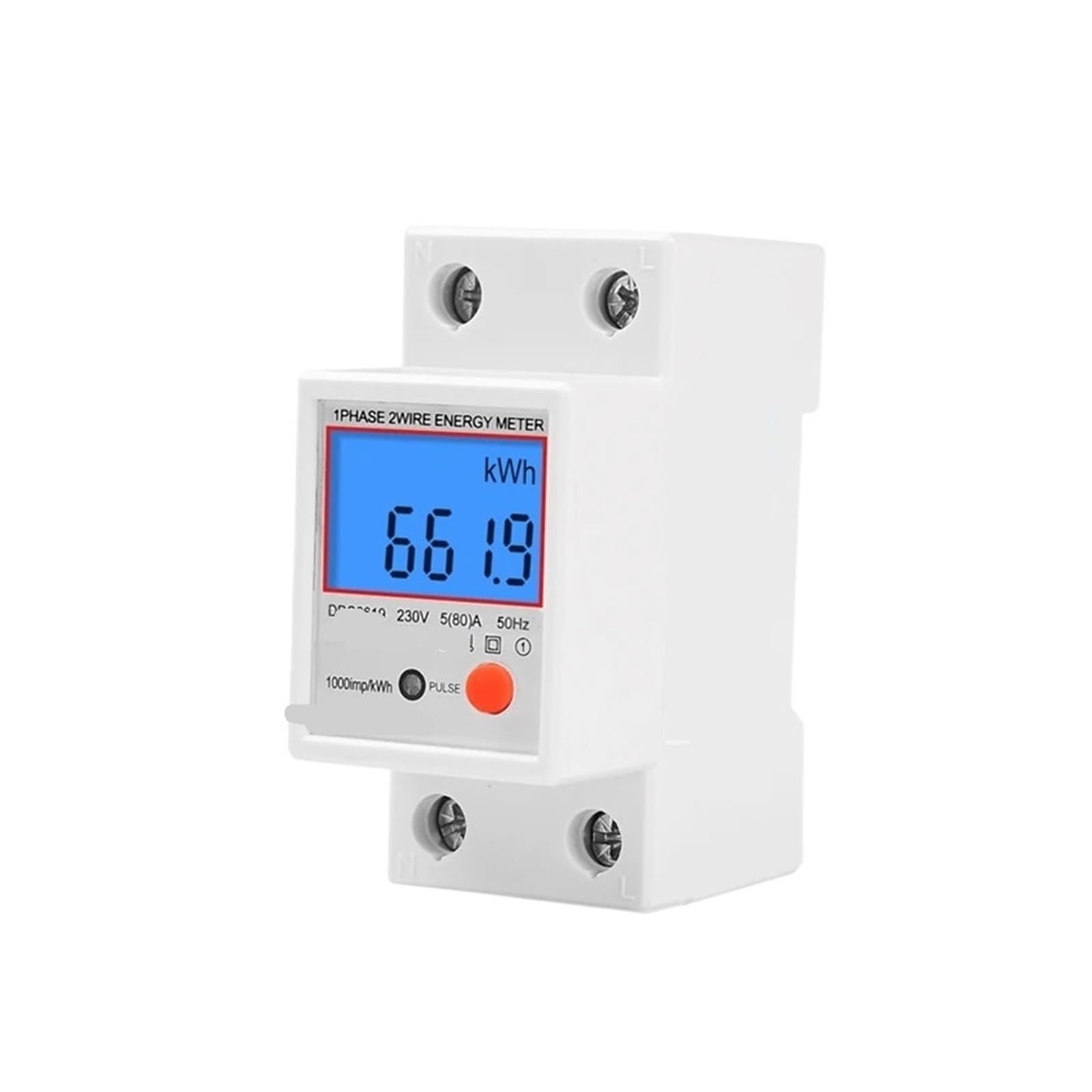 PXQCHAVLN Backlight Single Phase 230V 5 A Digital Wattemeter Din Rail Electric Power Meter Voltmeter Ammeter with Reset Function