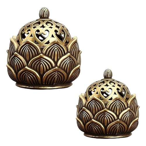 2 Pack Lotus Incense Cone Holder Set Incense Cone and Stick Burner Decorative Incenses Holder for Home Decor Meditation and Yoga