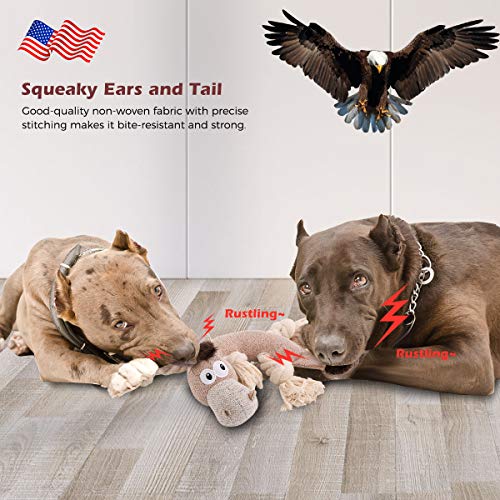 Squeaky Dog Toys Dog Chew Toy for Aggressive Chewers Dog Stuffed Animals Rope Chew Toy Dog Teethbrush Dental Chew Toy for Small Medium Large Doggy or Puppy Horse - Thumbnail 3