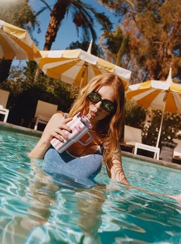 Image of STANLEY Quencher H2.0 Tumbler with Handle and Straw 20 oz | Flowstate 3-Position Lid | Cup Holder Compatible for Travel | Insulated Stainless Steel Cup | BPA-Free | Peach Whip Cabana Gloss