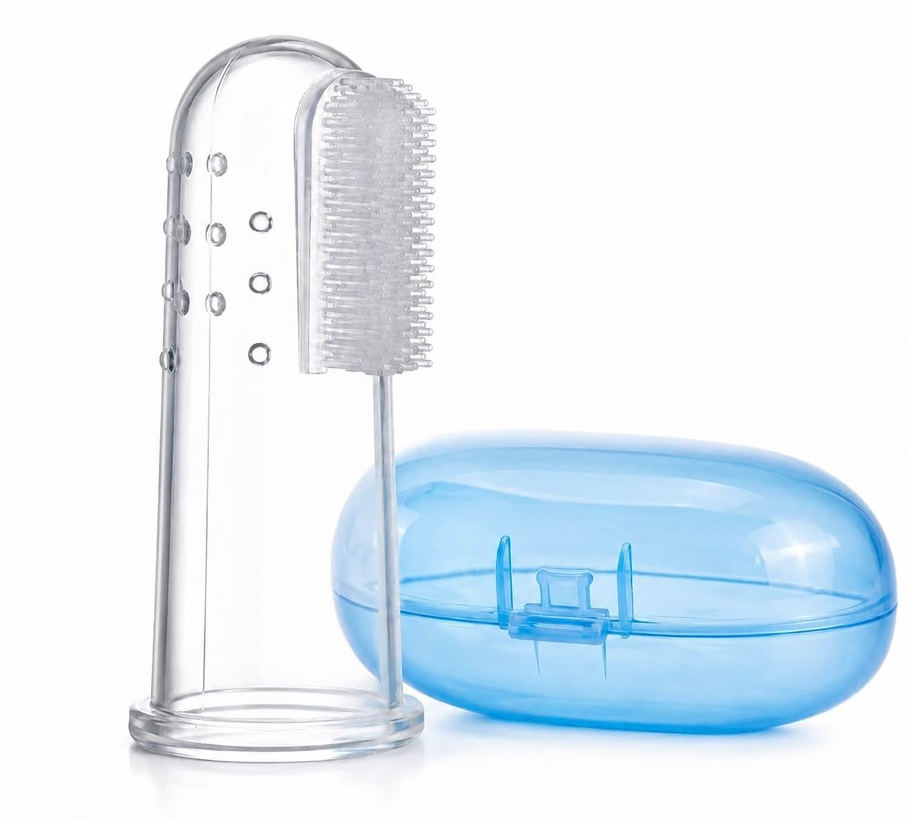 Meenie Miny Moo Silicone Baby Finger Manualtoothbrush,Great For Massaging & Cleaning Gums,Bpa-Free,Travel-Friendly Oral Care,Use Soft Brush For Kids & New Born Baby,Kids Finger Toothbrushes -Transparent Pack Of 2-image-7
