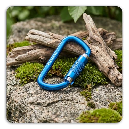 Image of FresKaro 3inch 12kN-2698lbs Auto Locking Carabiner Clips, Solid D Shape, Heavy Duty 7075 Aluminum, Lightweight 1.09oz, Rust Proof, for Hammock, Hiking, Dog Leash, Keychain etc., Multi-Colors