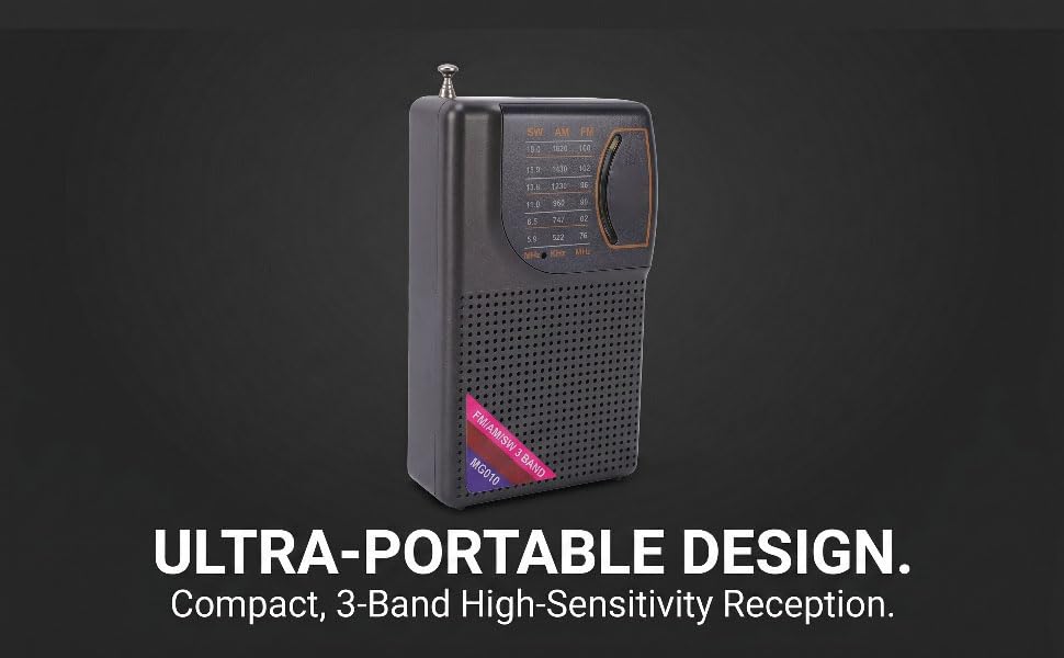 Radio portátil de onda corta AM FM SW con antena 21cm miniatura 6