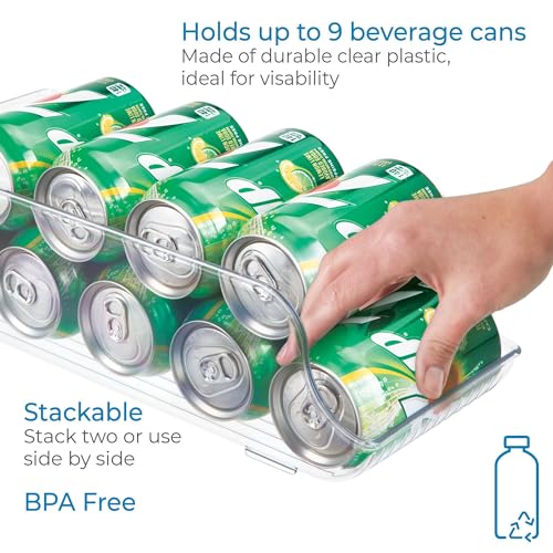 iDesign BPA-Free Plastic Water Bottle and Drink Holder Fridge Organizer Bin for Kitchen, Basement, Garage Fridge – 13.7" X 5.4" X 4.1", Clear Plastic, Set of 1 - Image 5