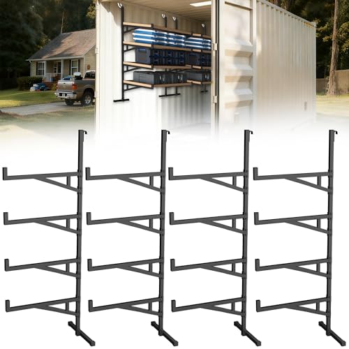 Shipping Container Shelving Unlock Your Vertical Potential Steel Shelves Ultimate Shipping Container Accessories for Secure Storage in Trucks & Warehouses(19.88 D x 7.48 W x 66.92 H)