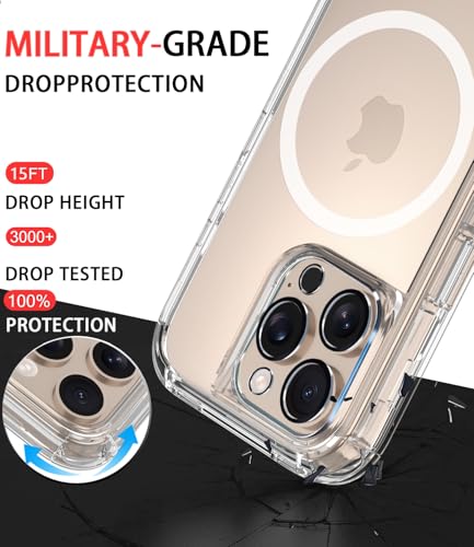 Image of Diverbox for iPhone 16 Pro Case [Compatible with MagSafe] [Shockproof] [Dropproof] [Tempered Glass Screen Protector + Camera Protectors] Heavy Duty Protection Phone for iPhone 16 Pro (Magnetic Clear)