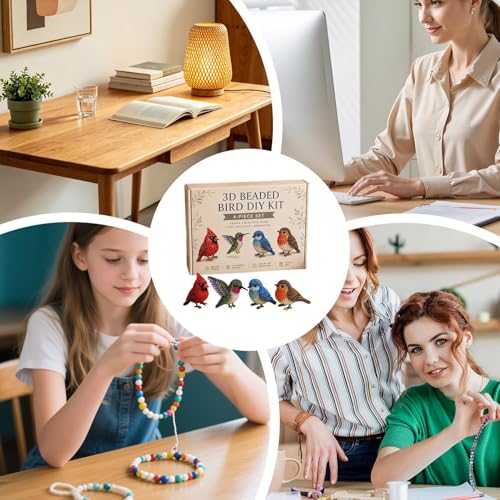 Decoración de escritorio creativa con este juego de manualidades de perlas 3D 4