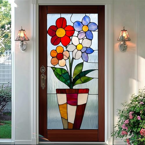 Película de privacidad para ventana con diseño floral colorido miniatura 6