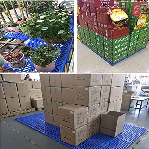 Modular Interlocking Plastic Pallet - Cushioned Nestable Shipping Pads for Kitchen, Balcony, Patio & Pet Areas (Light Grey, 40x40x3cm)
