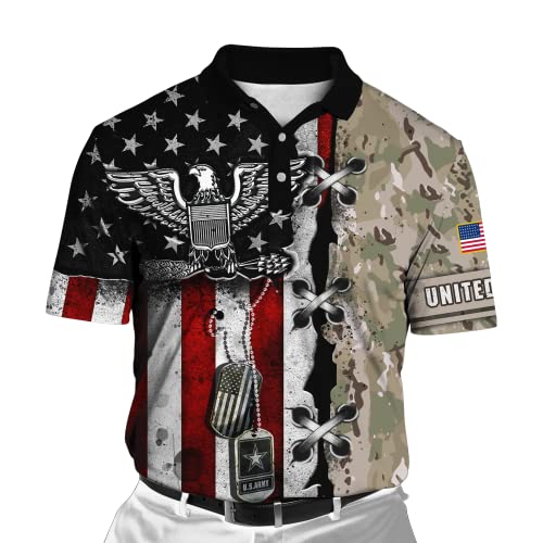 Army Veteran Polo Shirt American Veteran Polo Shirt Camo Polo Shirt Men Shirt