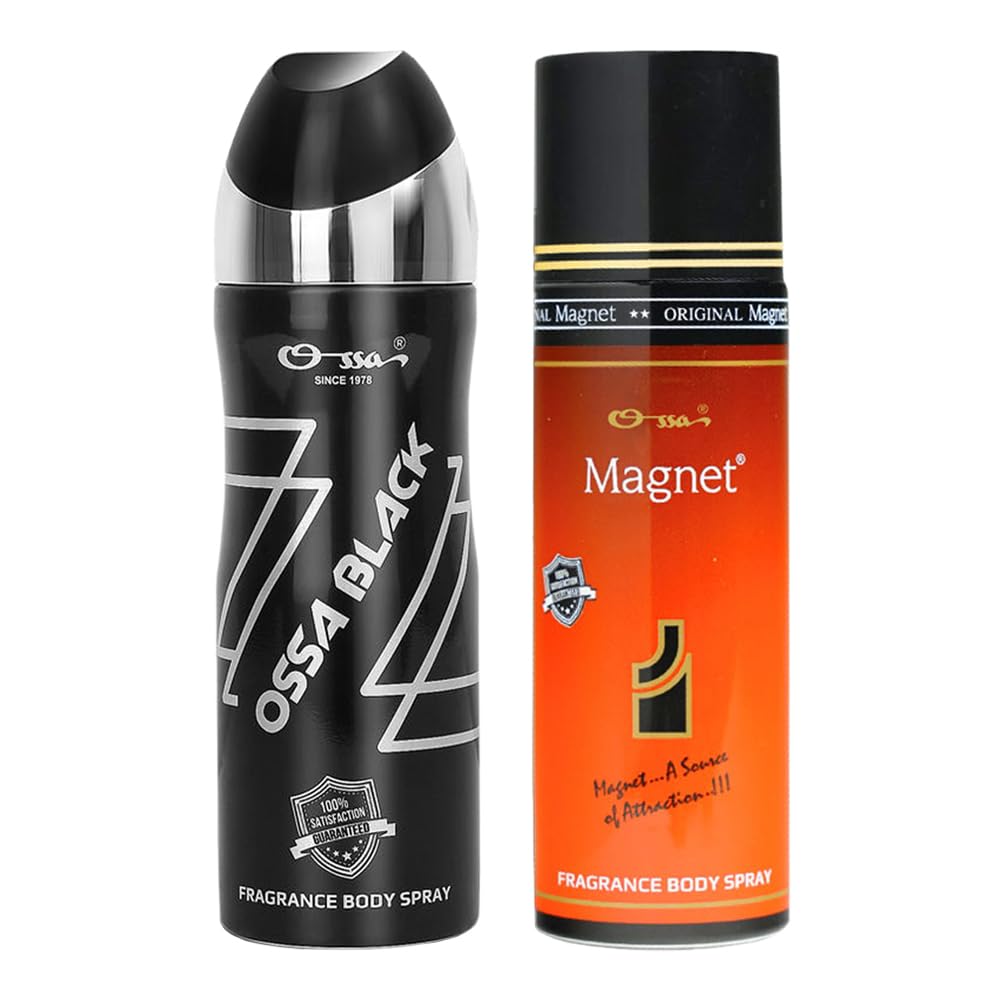 Ossa Black Body Spray 200ml And Magnet Body Spray 200ml Premium Deodorant Combo For Men And Women | Long Lasting Fragrance Ideal for All-Day Confidence and Freshness (Pack of 2)-picture-10