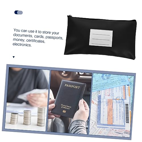 Uonlytech PU Leather Zipper Bill Bag Card Slot and Window Compact Money Holder Pouch for Cash and Receipts for Travel and Office Organization4