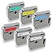 MK231 MK131 MK431 MK531 MK631 MK731 Compatible Brother Label Maker Tape 12mm (0.47"),P-touch M Tape Brother pt-90 ptm95 Label Tapes Set, 6 Pack(Black on Clear White Red Blue Yellow Green)