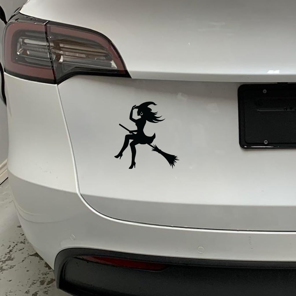 Bad Witch Vibes Vinyl Decal - 4.75x8 Inch White Sticker For Car, Laptop, Wall