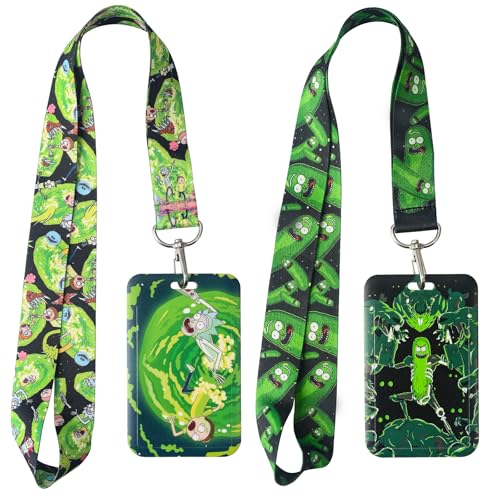 GTOTd Science Fiction Cartoon Lanyard with ID Badge Holder (2 Pack). for Keys String Wallets Cartoon Merch Party Supplies Premium Quality Gifts for Teens