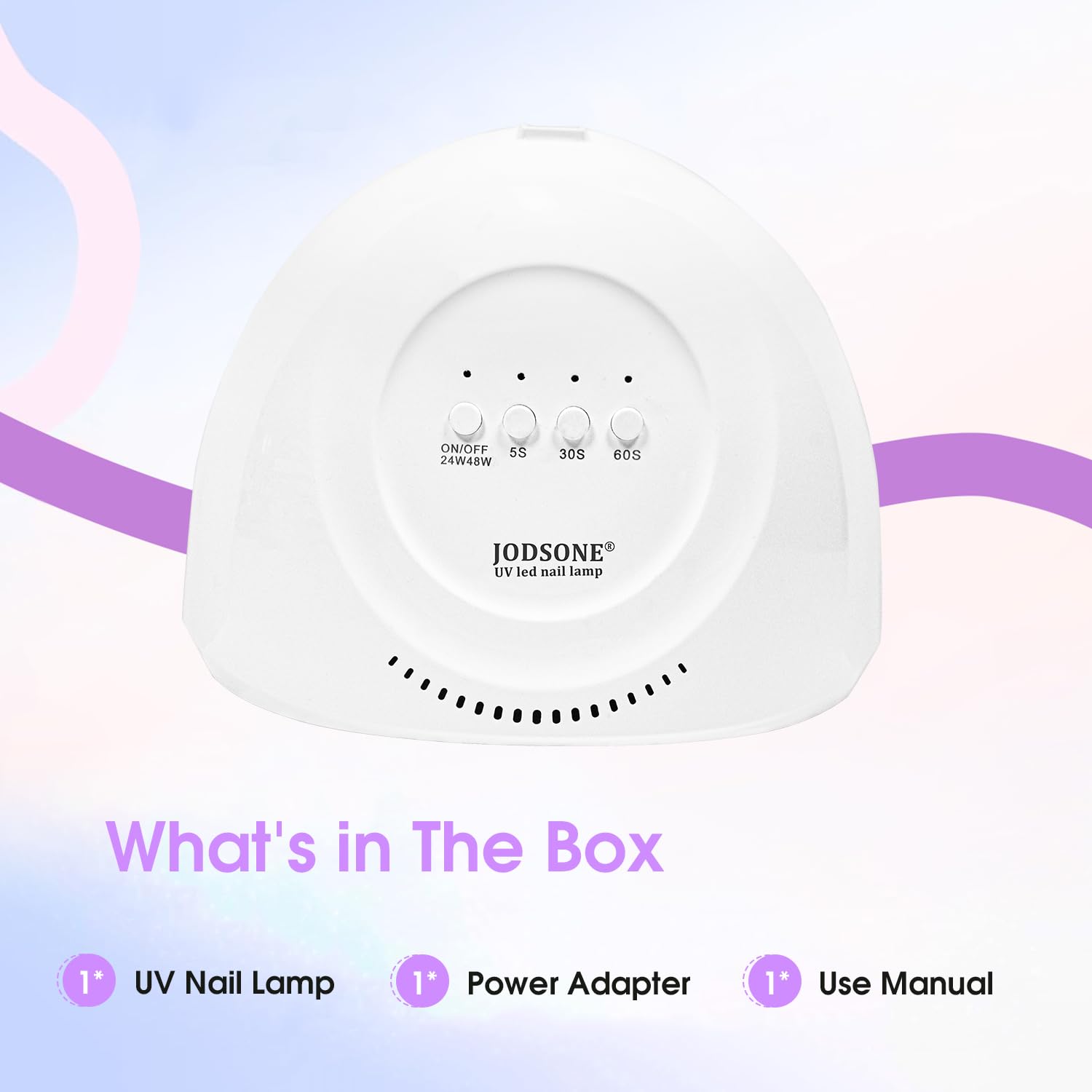 JODSONE Lampada UV LED per unghie con 30 perline luminose per smalto gel, sensore automatico 3 timer luce per unghie in gel