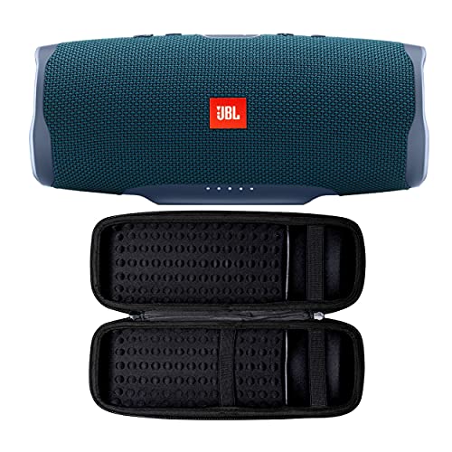 JBL Charge 4 Portable Bluetooth Speaker (Blue) with Knox Gear Hard Travel Case Bundle (2 Items)