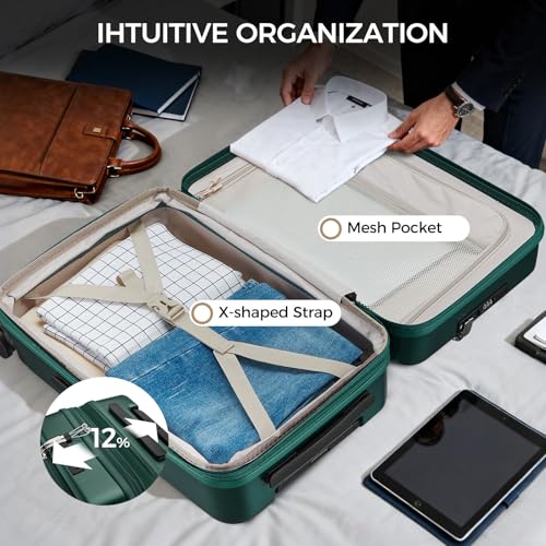 Image of Carry on Luggage Top opening Suitcases, Expandable with Cup Holder and USB Charging Port,Lightweight with Front Pocket Rolling Suitcases with Spinner Wheels