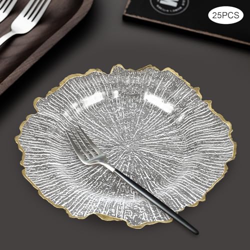 Platos de carga transparentes de plástico para bodas miniatura 6