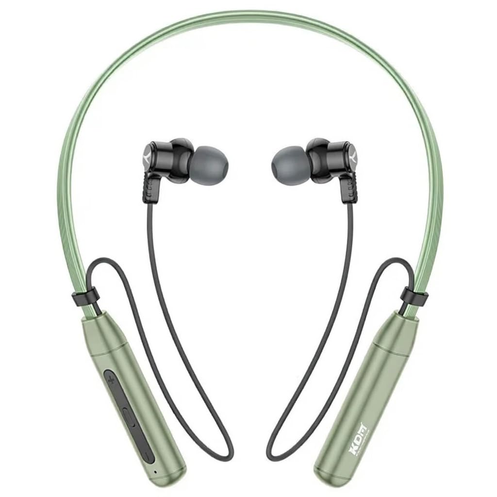 KDM A2 Glamour Wireless Neckband Earphones, Bluetooth 5.3, 24 Hours Playtime, Type-C Charging, Green-image-35