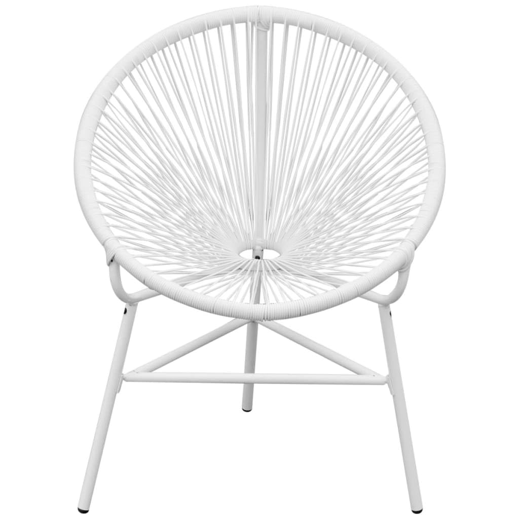 Chaise de jardin en polyrotin blanc fauteuil extérieur stable