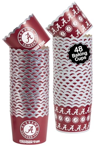 Alabama Crimson Tide Baking Cups Roll Tide Treat Cup Party Decor 48 Pc