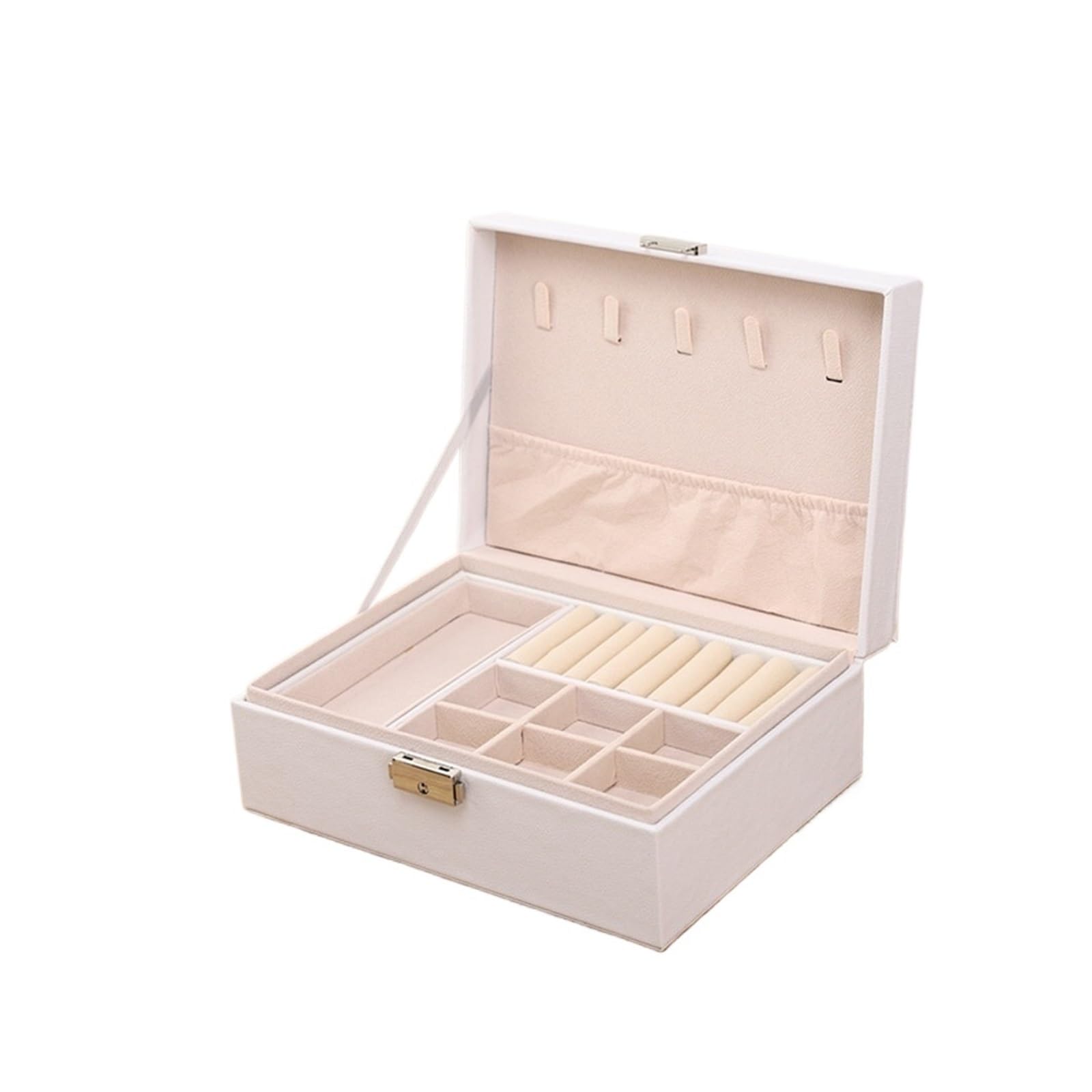 1PC, Large Capacity Jewelry Storage Box,For Home Or Travel Para Anillos, Collares, Pendientes Y Pulseras