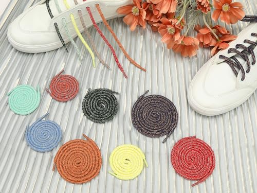 Round Colorful Fashion Shoelaces for Sneakers Gold Wire Bling Shoe Laces4