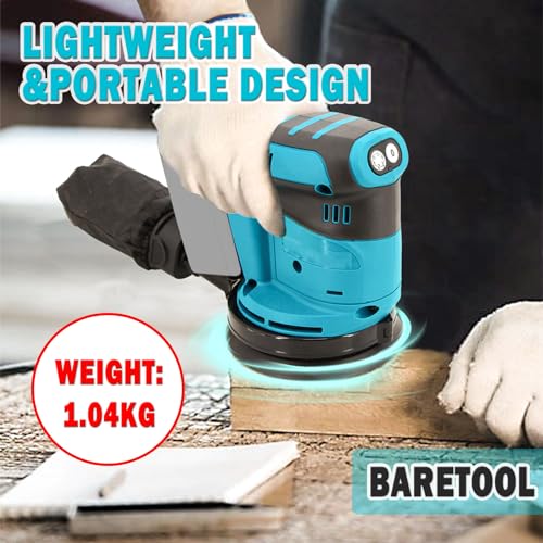 Brushless Cordless Random Orbital Sander for Makita 18V Li-Ion LXT Battery with 12PCs Sanding Sheets(2x3000mAh 5 Brushless Cordless Random Orbital Sander for Makita 18V Li-Ion LXT Battery with 12PCs Sanding Sheets(2x3000mAh - Image 5