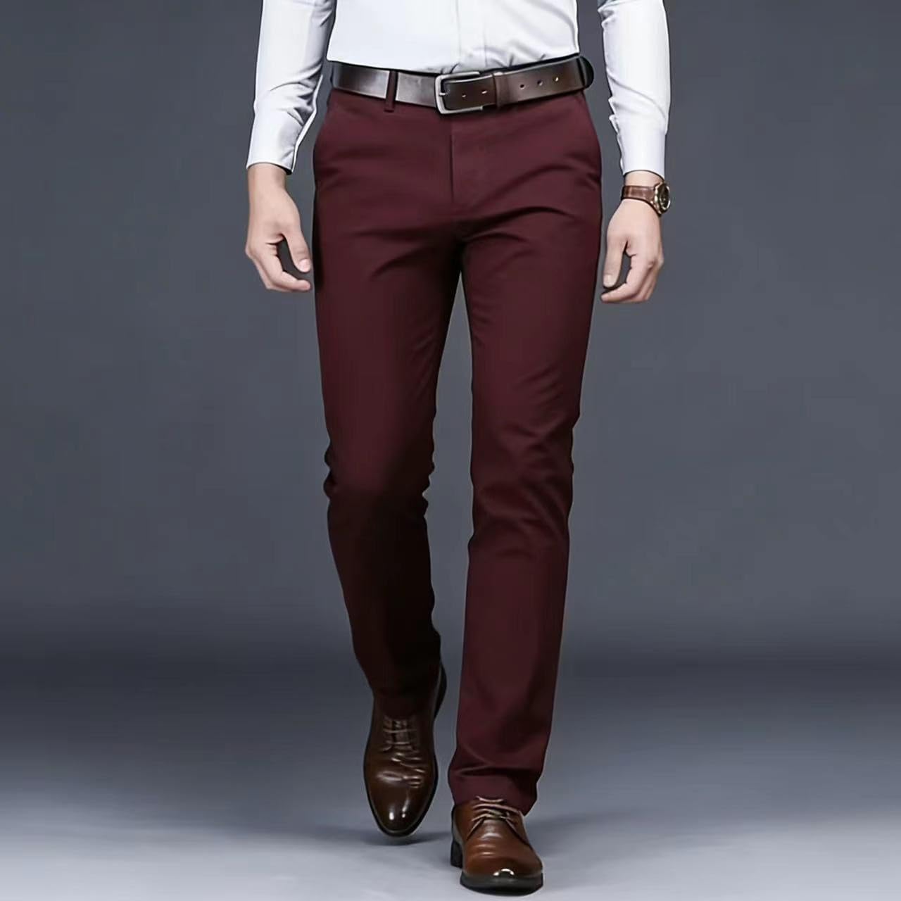 Men's Dress Pants, Straight Fit Wrinkle-Resistant for Business Casual, Wedding and Formal Occasions