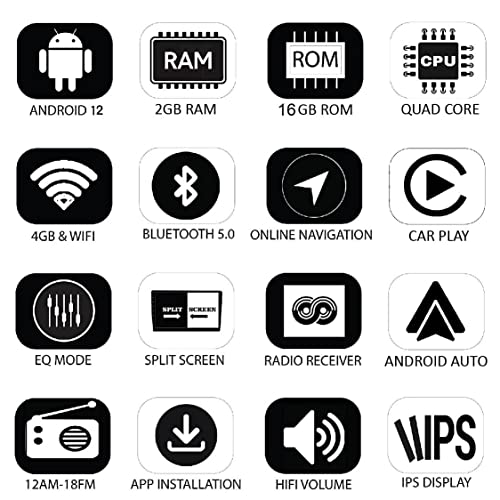 Image of AUTO SNAP 9 Inches 22cm Android 12 Gorilla Glass Wireless Car Play IPS Display Car Stereo with 2GB RAM /16 GB ROM Android Auto Quad core IPS Capacitive Touch Panel with Gorilla Glass /WiFi /GPS /Steering