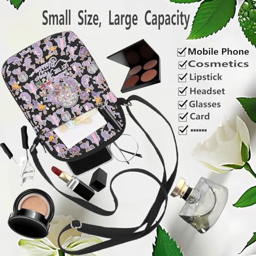 Image of WZMPA Dragon Crossbody Bag Purple Dragon Gift Dragons Shoulder Bag Cartoon Merchandise