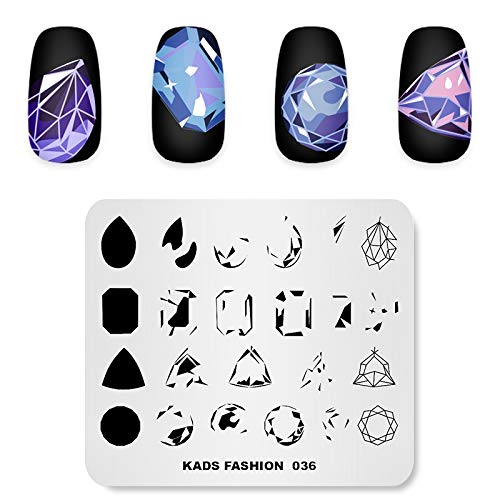Rolabling Nail Art Stamping Plates Gemstone Stamping Templates Nail plate Template Image Plate Stencil Nails Tool (FA036)